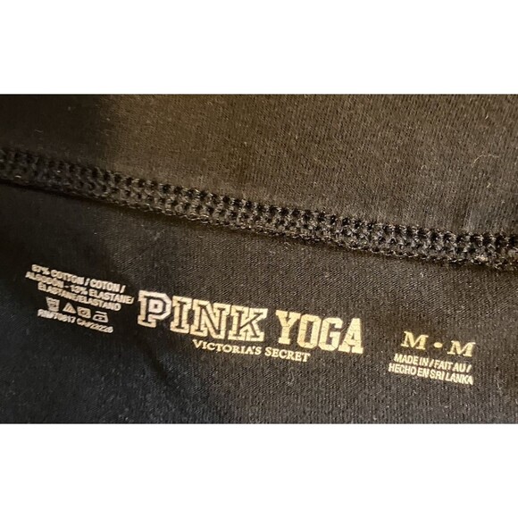 Victoria's Secret Fold Over Yoga Pants Love Pink 7/8 Leggings M Y2K Athleisure - Picture 5 of 6